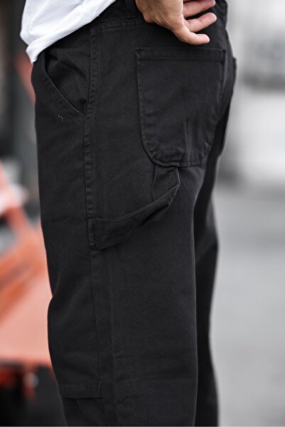 comstar Чоловічі широкі штани з широкими штанинами, базові, чорні, баггі