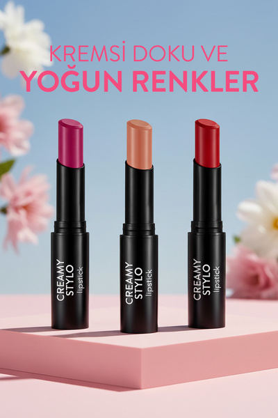 Flormar Yarı Parlak Stick Ruj- Creamy Stylo Lipstick -012 Rosewood-8682536013727