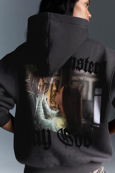 Bershka Frankenstein print hoodie