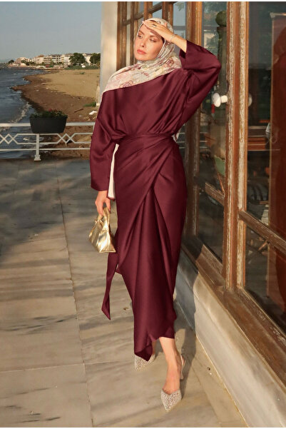 HEQA Two Piece Basic Dress Burgundy