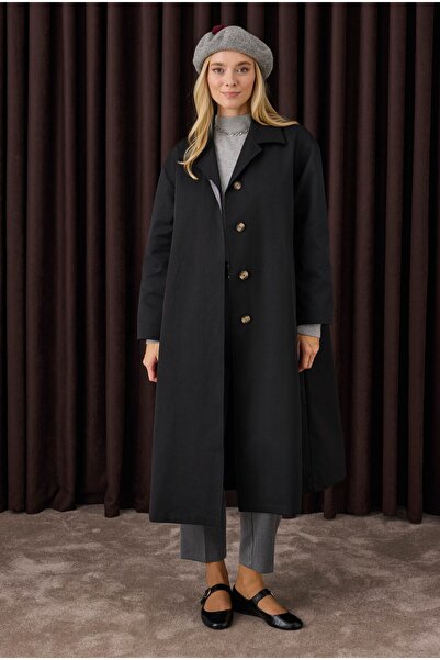 HEQA Мінімалістичний тренч чорного кольору