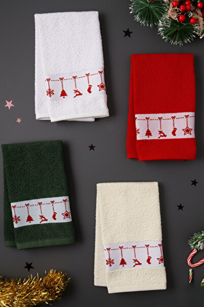 My Catherine New Year's 4-Piece Kitchen - Hand Towel Set Tea Towel 30X50 cm | Gift
