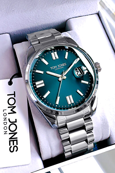 Tom Jones Men's Wristwatch 3 Atm Water Resistant Silver Color Steel Band Tjeg...