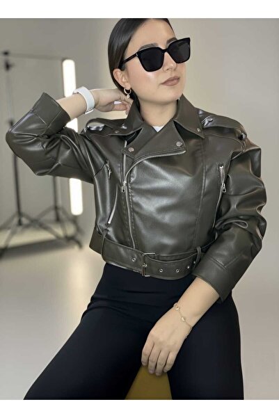 derrymore New Season Belted Oversize Leather Biker Jacket