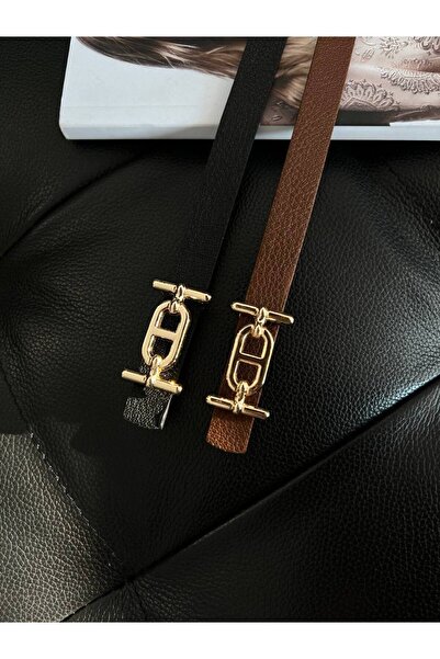 Fiori Sada 2 tenkých pásků se zlatou přezkou - na kalhoty, košile a bundy