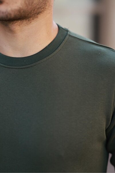 comstar Чоловічий оверсайз базовий бавовняний зимовий хакі широкий світр