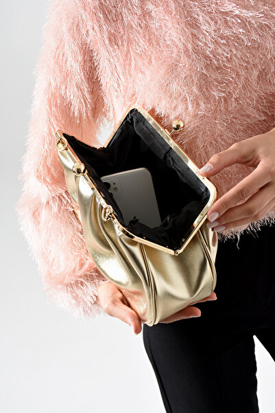 bahwar Women's Bag with Gold Snap Buckle Shoulder Strap