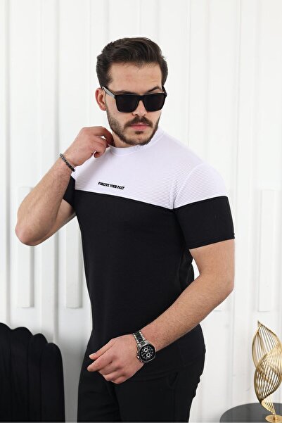 comstar Ανδρικό μπλουζάκι με διπλό χρώμα με στάμπα με κοντό μανίκι