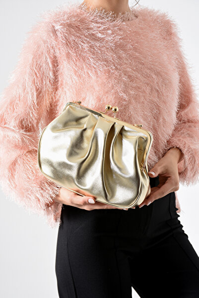 bahwar Women's Bag with Gold Snap Buckle Shoulder Strap