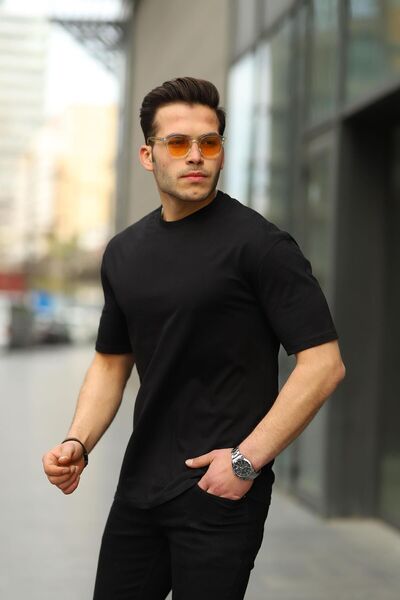 comstar Ανδρικό Oversize Basic Crew Neck Loose Μαύρο T-Shirt