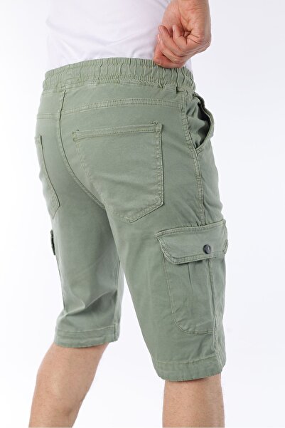 comstar Чоловічі шорти-капрі з еластичною талією, швами та кишенями для карманів, зелені