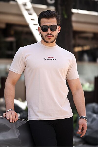 comstar Чоловічий велосипедний комір з принтом Basic кремовий футболка