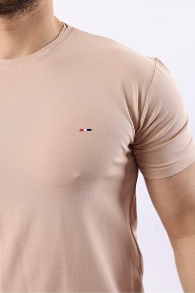 comstar Чоловічий короткий рукав літній велосипедний комір вузький пудровий футболка