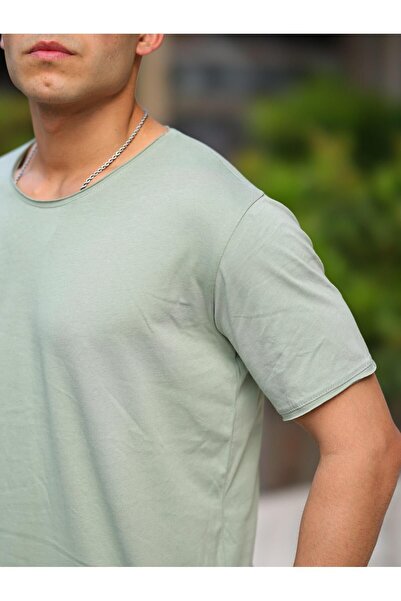 comstar Ανδρικό μπλουζάκι με φαρδύ γιακά Casual καλοκαιρινό φαρδύ πράσινο μπλουζάκι
