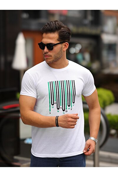 comstar Чоловіча футболка з коротким рукавом і велосипедним коміром, з принтом