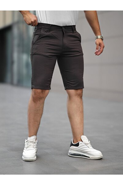 comstar Мъжки кафяви тесни капри шорти с висока талия, елегантен дизайн