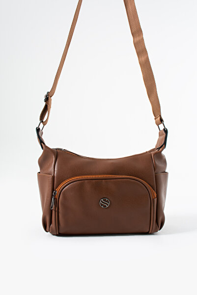 Sanmorris Women's Adjustable Crossbody Strap Multi-Pocket Faux Leather Shoulder Bag