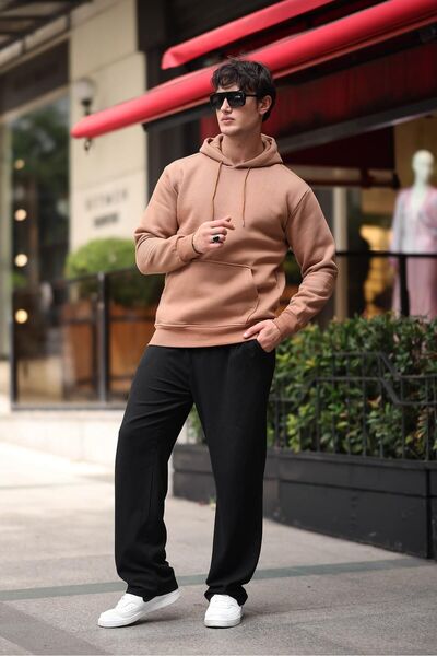 comstar Чоловічий капюшон з кишенями Basic Коричневий Світшот