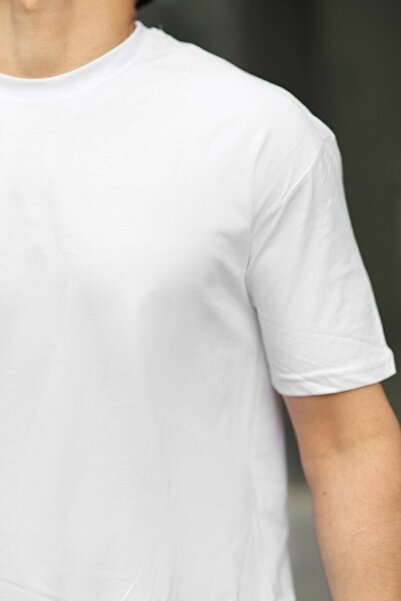 comstar Чоловіча оверсайз базова футболка з широким коміром білого кольору