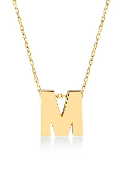 Güler Kuyumculuk 3 Boyutlu M Harfi Ve Zinciri