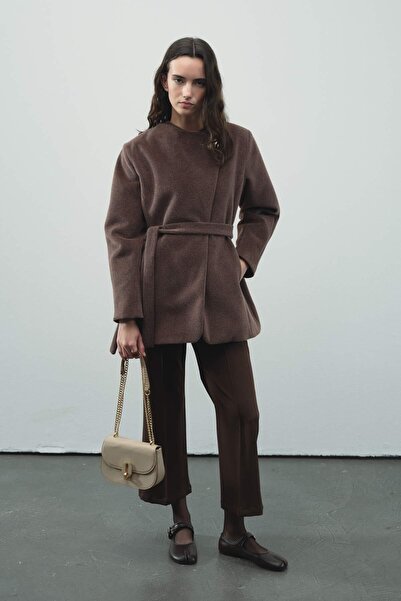 Hooopstore Milena Oval Leather Bag - Mink