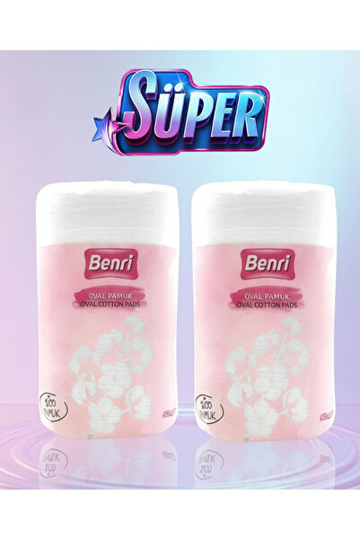 Benri Oval Makyaj Temizleme Pamuğu 50 Adet X2