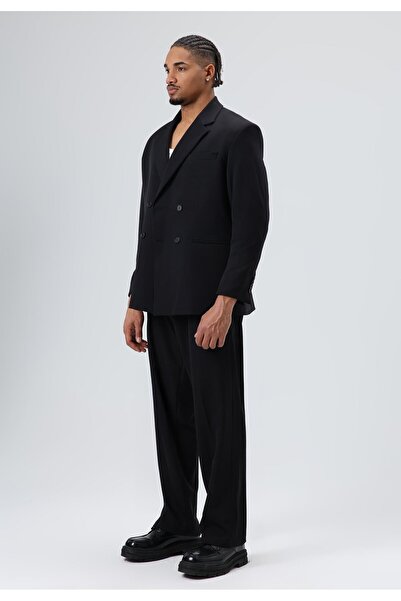 VAMOSCLO Oversized Double-Breasted Suit Black