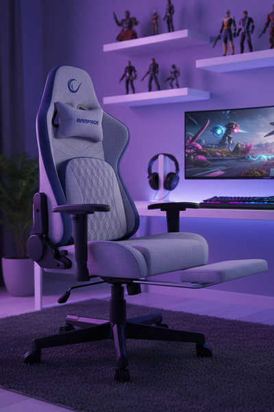 Rampage Typhoon Gri/Mavi Lüx Oyuncu Koltuğu