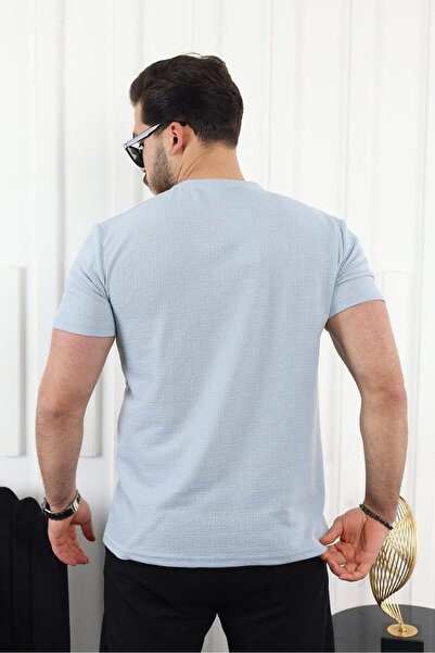 comstar Чоловіча футболка з принтом, вузька, короткий рукав, базова, синя