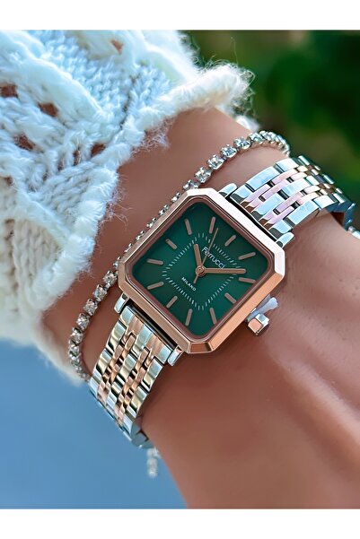 Ferrucci ÇELİK KORDON KARE KASA KADIN KOL SAATİ 3 ATM SU GEÇİRMEZ 2 YIL MEKANİZMA GARANTİLİ