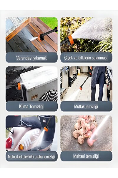 DEANB 21V Şarjlı Araba Yıkama Makinesi 203PSI 17500RPM Çift Batarya 37500mAh Araç Tazyikli Su Pompası