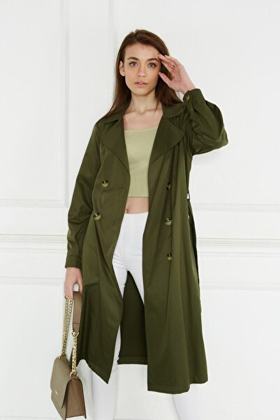 comstar Unlined Pocketed Buttoned Belted Summer Trench
