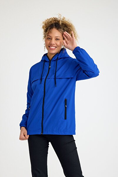 comstar Women's Lined Water Resistant Hooded Pocket Raincoat