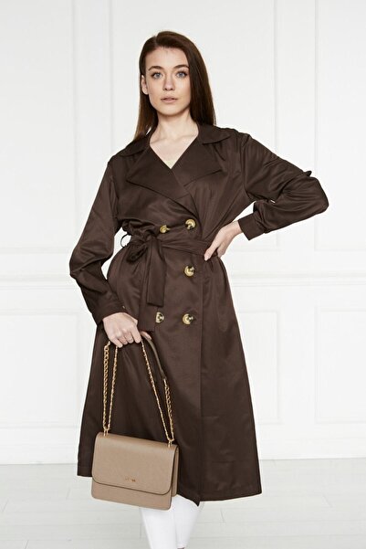 comstar Astarsız Cepli Düğmeli Kuşaklı Yazlık Trenç