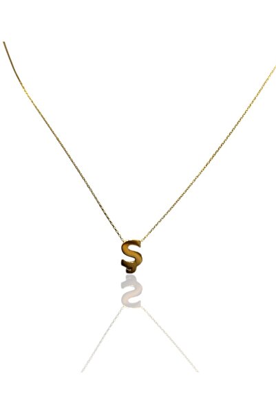 Güler Kuyumculuk Altın 3 Boyutlu Ş Harfi Ve Zinciri