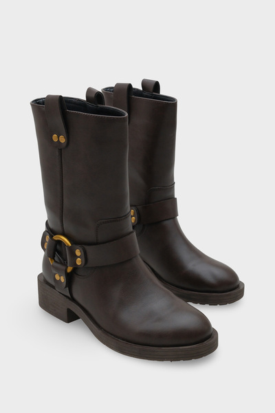 Capone Outfitters Μπότες Biker Leslie με μεταλλικά αξεσουάρ