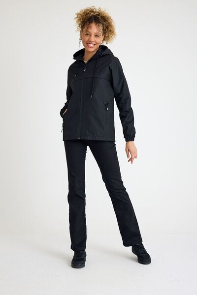 comstar Women's Lined Water Resistant Hooded Pocket Raincoat