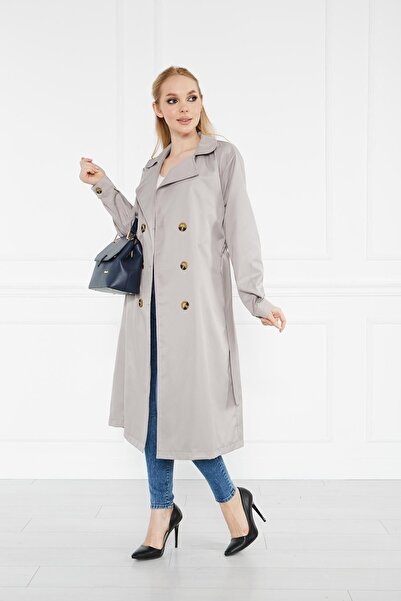comstar Unlined Pocketed Buttoned Belted Summer Trench