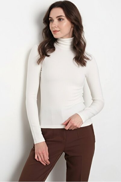 Ravencia Жіноча блузка преміум-якості з рибальським коміром та еластичною тка...