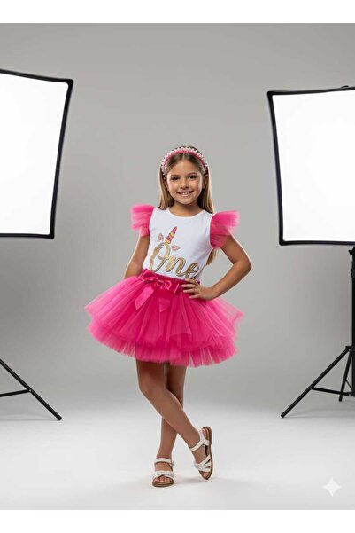 muzur kids Τούλι με στάμπα από βαμβάκι χτενισμένο / Φούστα από ανάγλυφο τούλι...