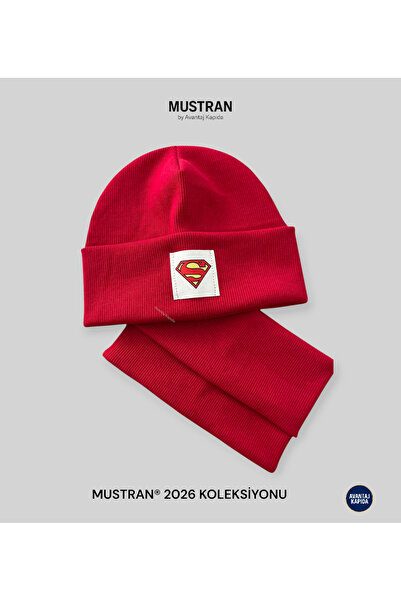 Mustran Children's Figure and Symbol Themed 95% Cotton Ribbed Beanie Neck Collar Set of 2 – Handcrafted – Unisex (Ages 3–8)