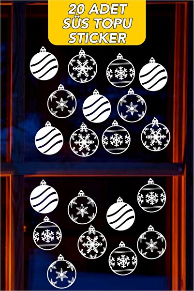CANVELA Yılbaşı Kar Tanesi Cam Sticker Yeni Yıl Kış Temalı Kar Taneleri Mağaza Vitrin Süsleme