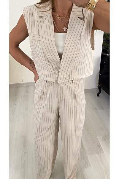 Lady Pixie Set pantaloni vestă cu dungi