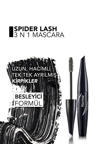 Flormar Hacim Veren 3 Etki 1 Arada Maskara (Siyah) - Spider Lash Mascara - 003 - 8690604110667
