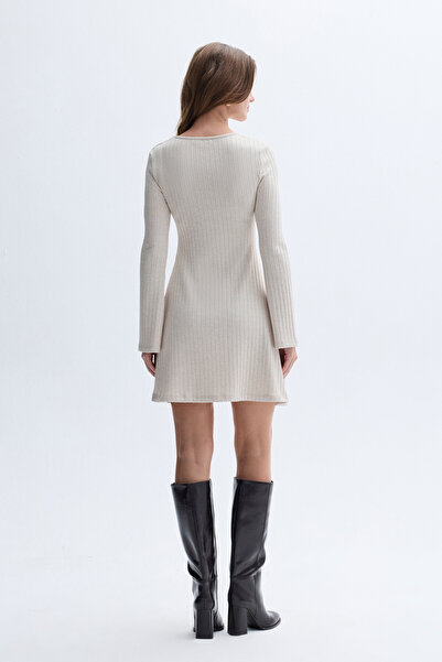 Mudo Long Sleeve Mini Dress with Collar Detail