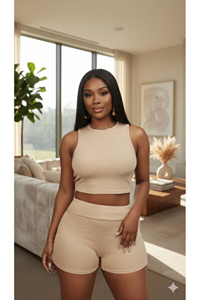 blck & premium Μπεζ σορτς Athlete Cotton Suit Νυχτικό