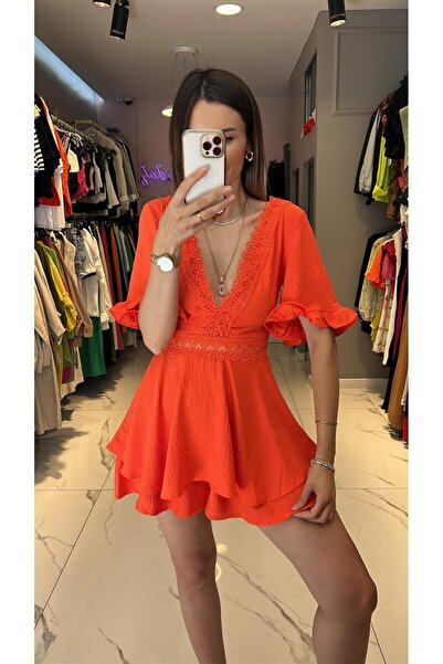 Lady Pixie Lace Embroidered Shorts Jumpsuit