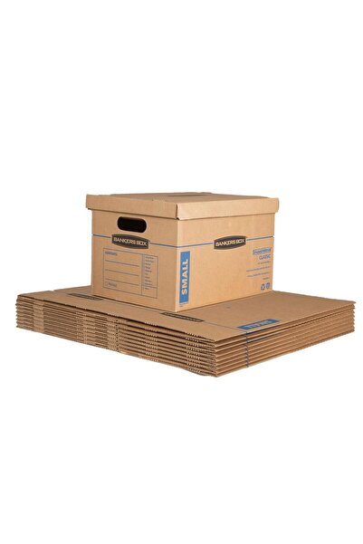 Hype Store Bankers Box ‎ 7714901 Classic Adhesive-Free Moving Boxes, Small wi...