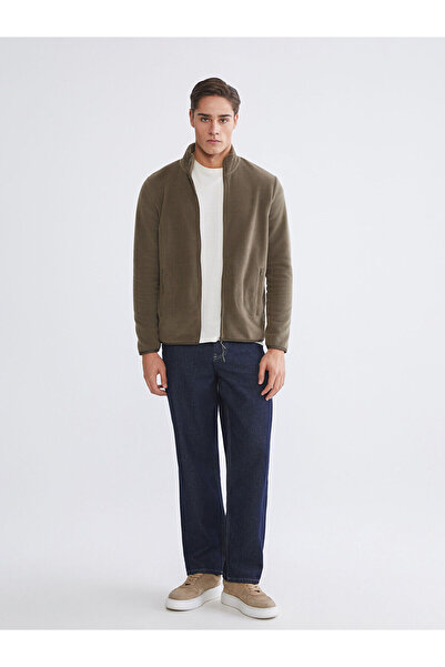 LC Waikiki New Season Stand Collar Long Sleeve Fleece Men's Zippered Sweatshirt