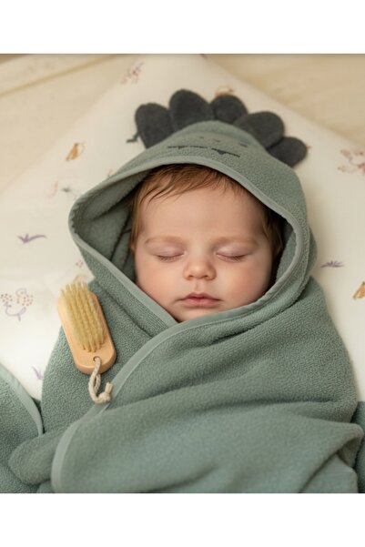 MOTHERCARE Outlet-%100 Pamuklu Kız-erkek Yenidoğan-bebek Banyo Havlu Kundak KOYU YEŞİL/ DİNAZOR